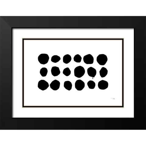 Simple Dots I Black Modern Wood Framed Art Print with Double Matting by Pela