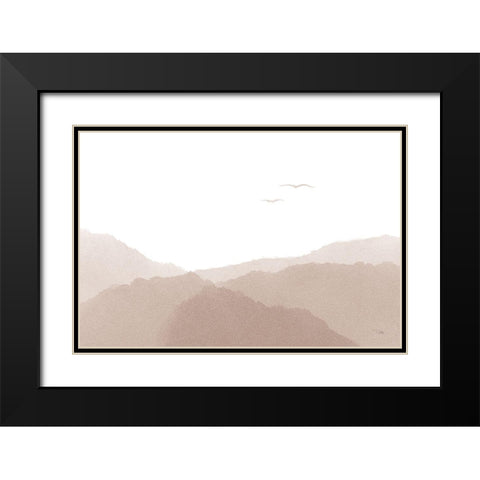 So Peaceful Black Modern Wood Framed Art Print with Double Matting by Pela
