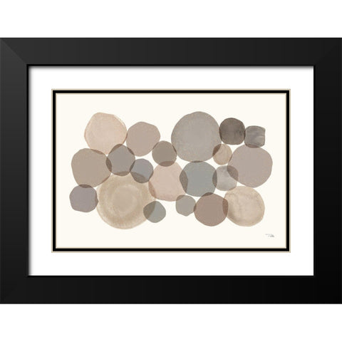 Stone Echoes neutral I Black Modern Wood Framed Art Print with Double Matting by Pela