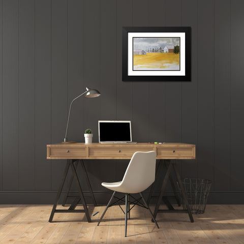 Harvest Views Black Modern Wood Framed Art Print with Double Matting by Marie, Susanne