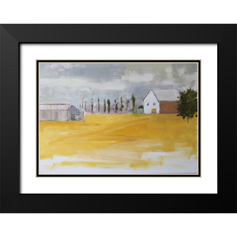 Harvest Views Black Modern Wood Framed Art Print with Double Matting by Marie, Susanne
