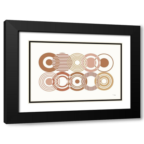 Deco Retro blush I Black Modern Wood Framed Art Print with Double Matting by Pela
