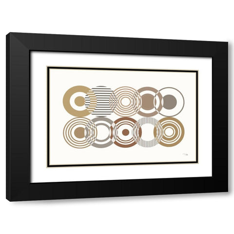 Deco Retro earth I Black Modern Wood Framed Art Print with Double Matting by Pela