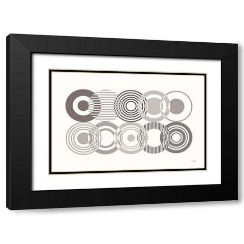 Deco Retro grey I Black Modern Wood Framed Art Print with Double Matting by Pela
