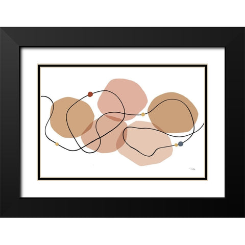 Sinuous Trajectory blush I Black Modern Wood Framed Art Print with Double Matting by Pela