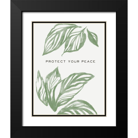 Serene Sentiment VI-Protect Black Modern Wood Framed Art Print with Double Matting by HM Design