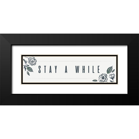 Simple Nature IV-Stay Awhile Black Modern Wood Framed Art Print with Double Matting by HM Design