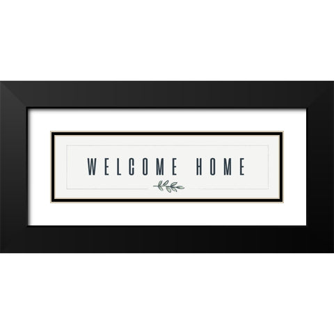 Simple Nature V-Welcome Home Black Modern Wood Framed Art Print with Double Matting by HM Design