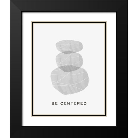 Zen Vibes I-Be Centered Black Modern Wood Framed Art Print with Double Matting by HM Design
