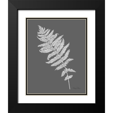 Neutral Fern on grey I Black Modern Wood Framed Art Print with Double Matting by Wilson, Kelsey