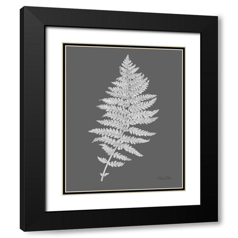 Neutral Fern on grey II Black Modern Wood Framed Art Print with Double Matting by Wilson, Kelsey