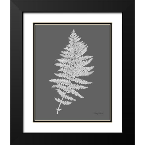 Neutral Fern on grey II Black Modern Wood Framed Art Print with Double Matting by Wilson, Kelsey