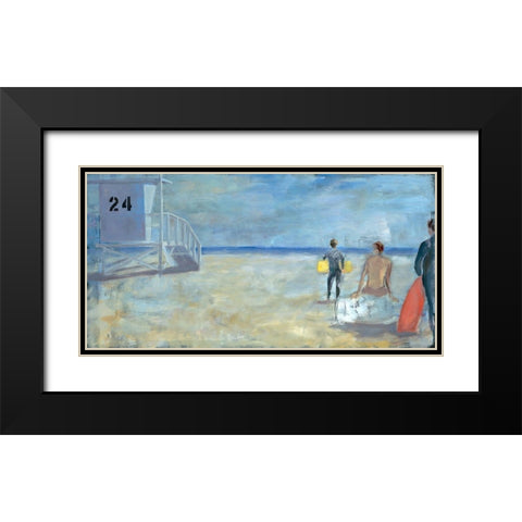 Waiting for a Set Black Modern Wood Framed Art Print with Double Matting by Marie, Susanne