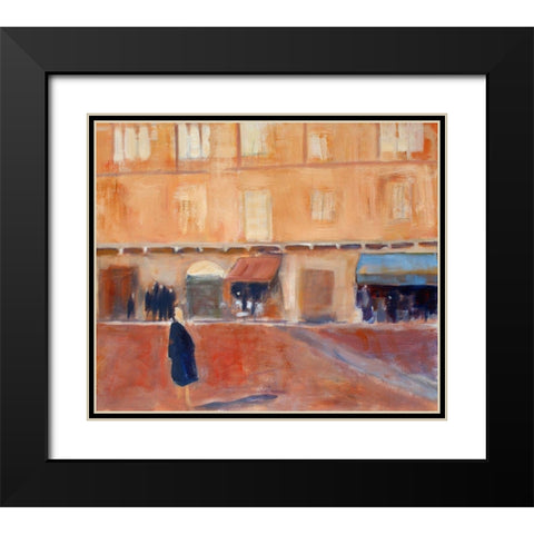 Alone in the Piazza Black Modern Wood Framed Art Print with Double Matting by Marie, Susanne