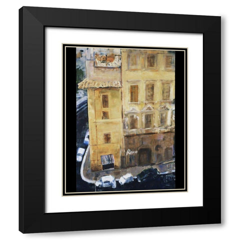 Italian Street Corner Black Modern Wood Framed Art Print with Double Matting by Marie, Susanne