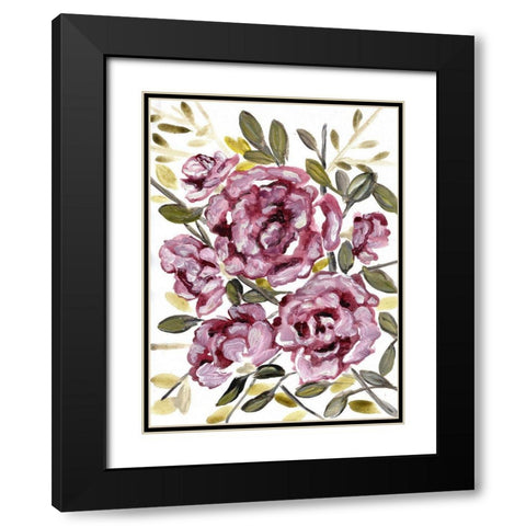 Gentle Roses Black Modern Wood Framed Art Print with Double Matting by Chapman, Marcy