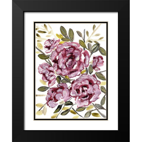 Gentle Roses Black Modern Wood Framed Art Print with Double Matting by Chapman, Marcy