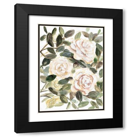 Gentle Roses Yellow I Black Modern Wood Framed Art Print with Double Matting by Chapman, Marcy