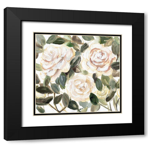Gentle Roses Yellow II Black Modern Wood Framed Art Print with Double Matting by Chapman, Marcy