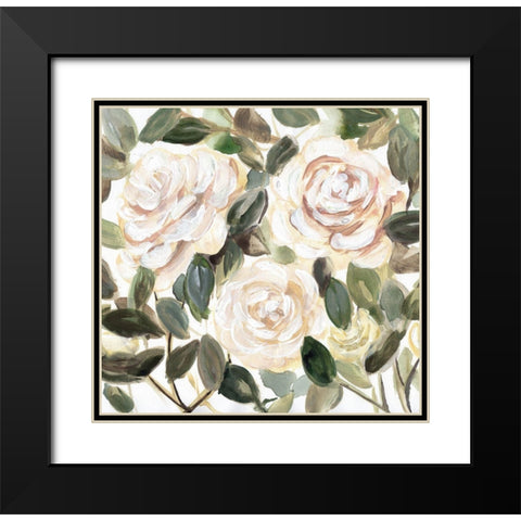 Gentle Roses Yellow II Black Modern Wood Framed Art Print with Double Matting by Chapman, Marcy