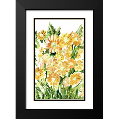 Daisies in Yellow Black Modern Wood Framed Art Print with Double Matting by Chapman, Marcy