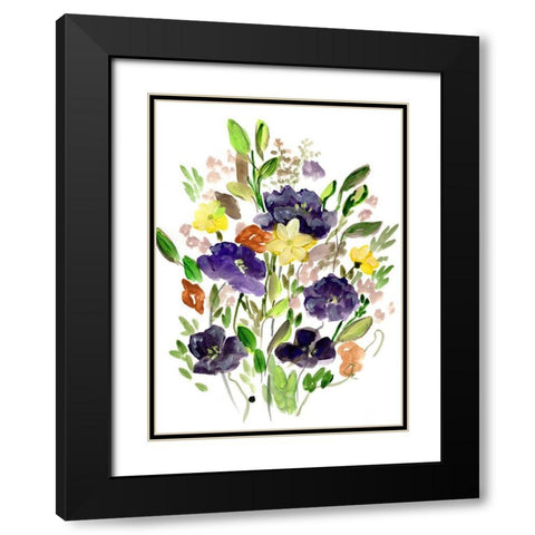 Purple Spring Bunch I Black Modern Wood Framed Art Print with Double Matting by Chapman, Marcy