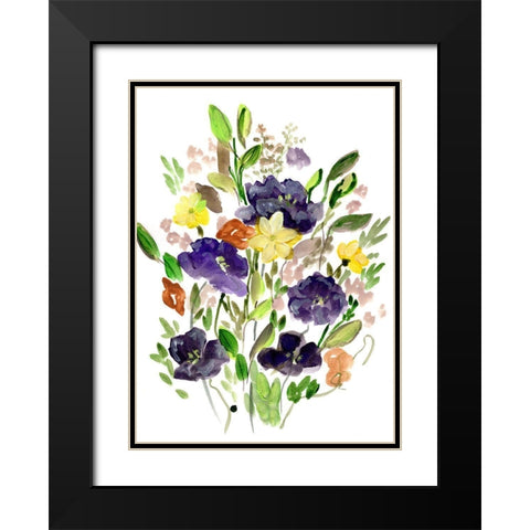 Purple Spring Bunch I Black Modern Wood Framed Art Print with Double Matting by Chapman, Marcy
