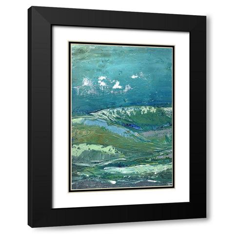 Blue Mountainscape I Black Modern Wood Framed Art Print with Double Matting by Chapman, Marcy