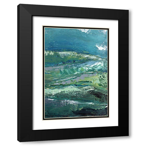 Blue Mountainscape II Black Modern Wood Framed Art Print with Double Matting by Chapman, Marcy