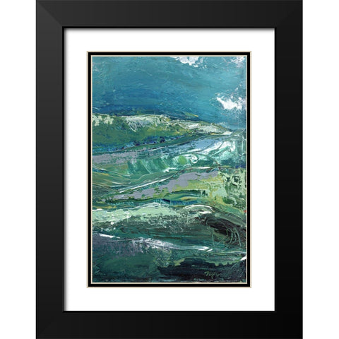 Blue Mountainscape II Black Modern Wood Framed Art Print with Double Matting by Chapman, Marcy