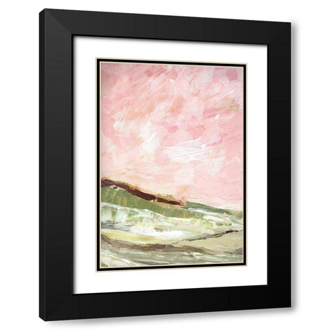 Green and Pink Hills I Black Modern Wood Framed Art Print with Double Matting by Chapman, Marcy