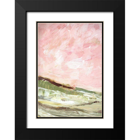 Green and Pink Hills I Black Modern Wood Framed Art Print with Double Matting by Chapman, Marcy