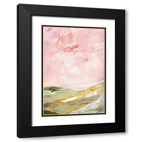 Green and Pink Hills II Black Modern Wood Framed Art Print with Double Matting by Chapman, Marcy