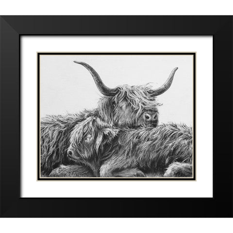 My Highland V Black Modern Wood Framed Art Print with Double Matting by Cusson, Marie Elaine