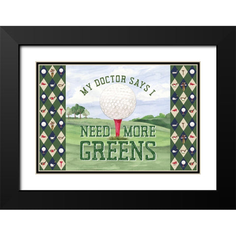 Golf Days landscape III-More Greens Black Modern Wood Framed Art Print with Double Matting by Reed, Tara
