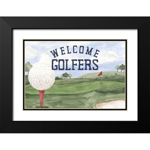 Golf Days neutral landscape I-Welcome Black Modern Wood Framed Art Print with Double Matting by Reed, Tara