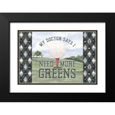 Golf Days neutral landscape III-More Greens Black Modern Wood Framed Art Print with Double Matting by Reed, Tara