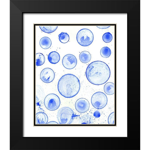 Bubble Polkadot II Black Modern Wood Framed Art Print with Double Matting by Wilson, Kelsey