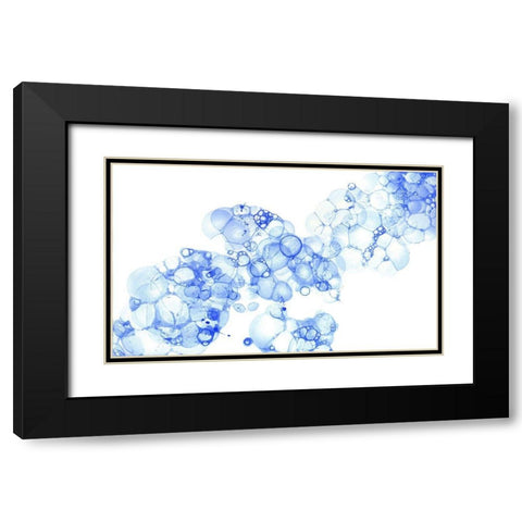 Bubblescape blue I Black Modern Wood Framed Art Print with Double Matting by Wilson, Kelsey