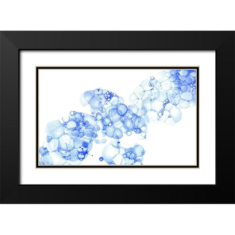 Bubblescape blue I Black Modern Wood Framed Art Print with Double Matting by Wilson, Kelsey