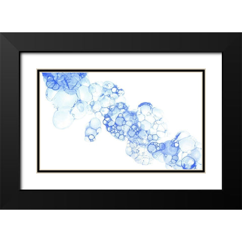 Bubblescape blue II Black Modern Wood Framed Art Print with Double Matting by Wilson, Kelsey