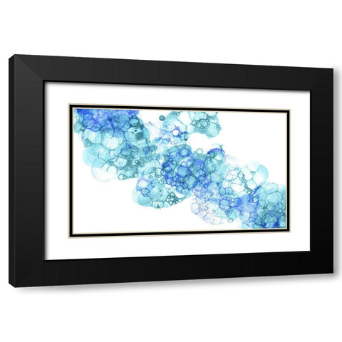 Bubblescape aqua And blue I Black Modern Wood Framed Art Print with Double Matting by Wilson, Kelsey