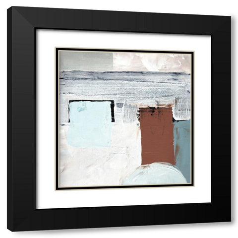 Blocks and Circles abstract I Black Modern Wood Framed Art Print with Double Matting by Chapman, Marcy