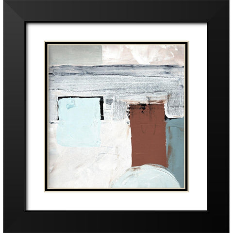 Blocks and Circles abstract I Black Modern Wood Framed Art Print with Double Matting by Chapman, Marcy