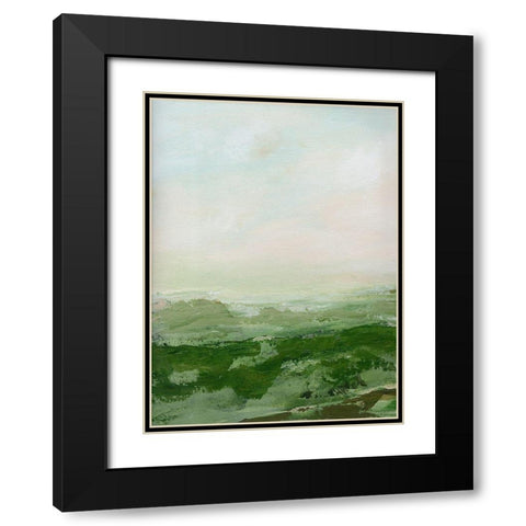 Soft Green Hills Black Modern Wood Framed Art Print with Double Matting by Chapman, Marcy