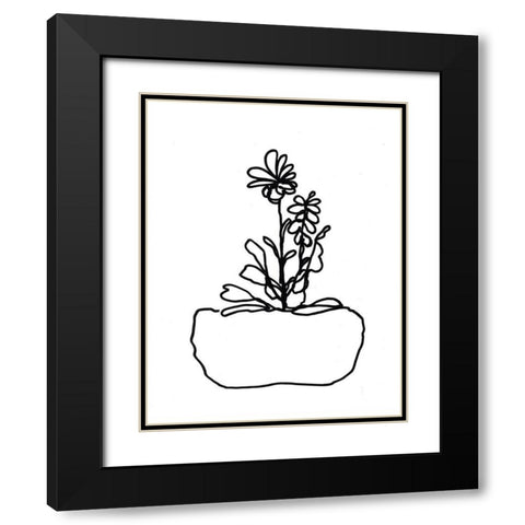 Hand Sketch Flowerpot II Black Modern Wood Framed Art Print with Double Matting by Chapman, Marcy