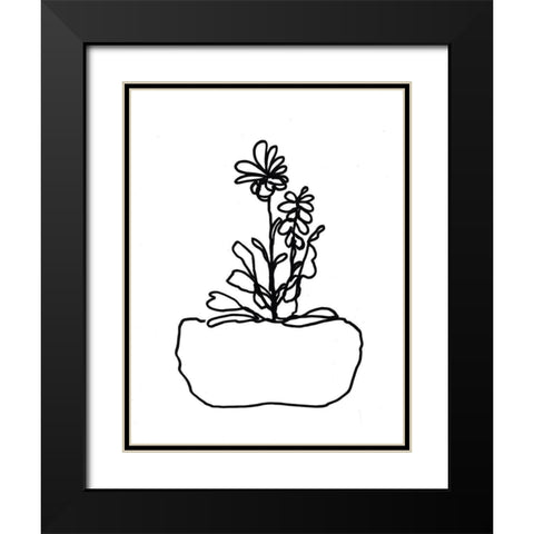 Hand Sketch Flowerpot II Black Modern Wood Framed Art Print with Double Matting by Chapman, Marcy