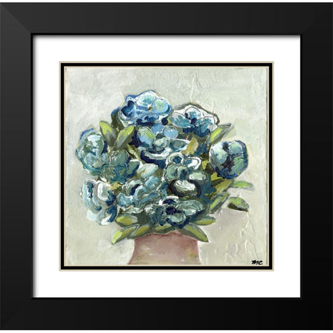 Vase of Blues Black Modern Wood Framed Art Print with Double Matting by Chapman, Marcy
