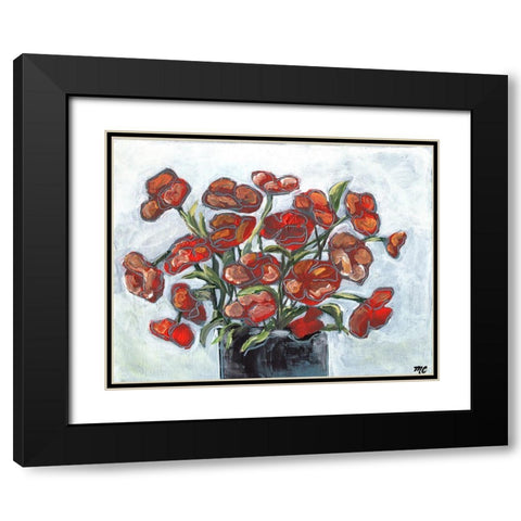 Handpicked Poppies Black Modern Wood Framed Art Print with Double Matting by Chapman, Marcy