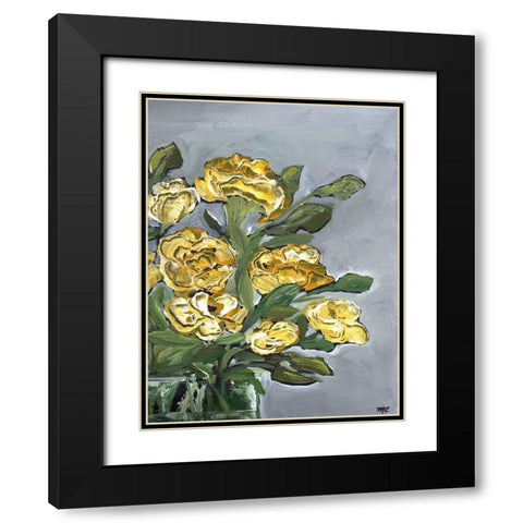 Yellow Farmhouse Bouquet portrait II Black Modern Wood Framed Art Print with Double Matting by Chapman, Marcy